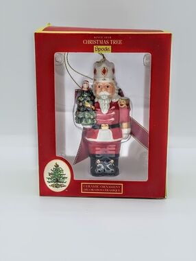 Spode Christmas Tree Santa Ornament Boxed Ceramic Holiday Decor Gift Vintage